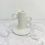 Ivory Abstract Candle Holder