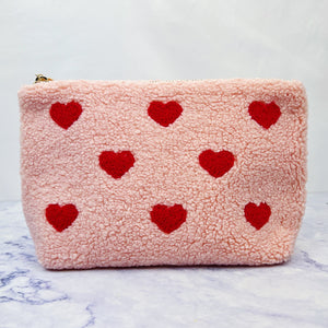 Fuzzy Heart Pouch