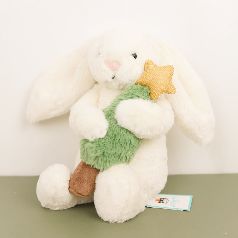 Bashful Bunny with Christmas Tree