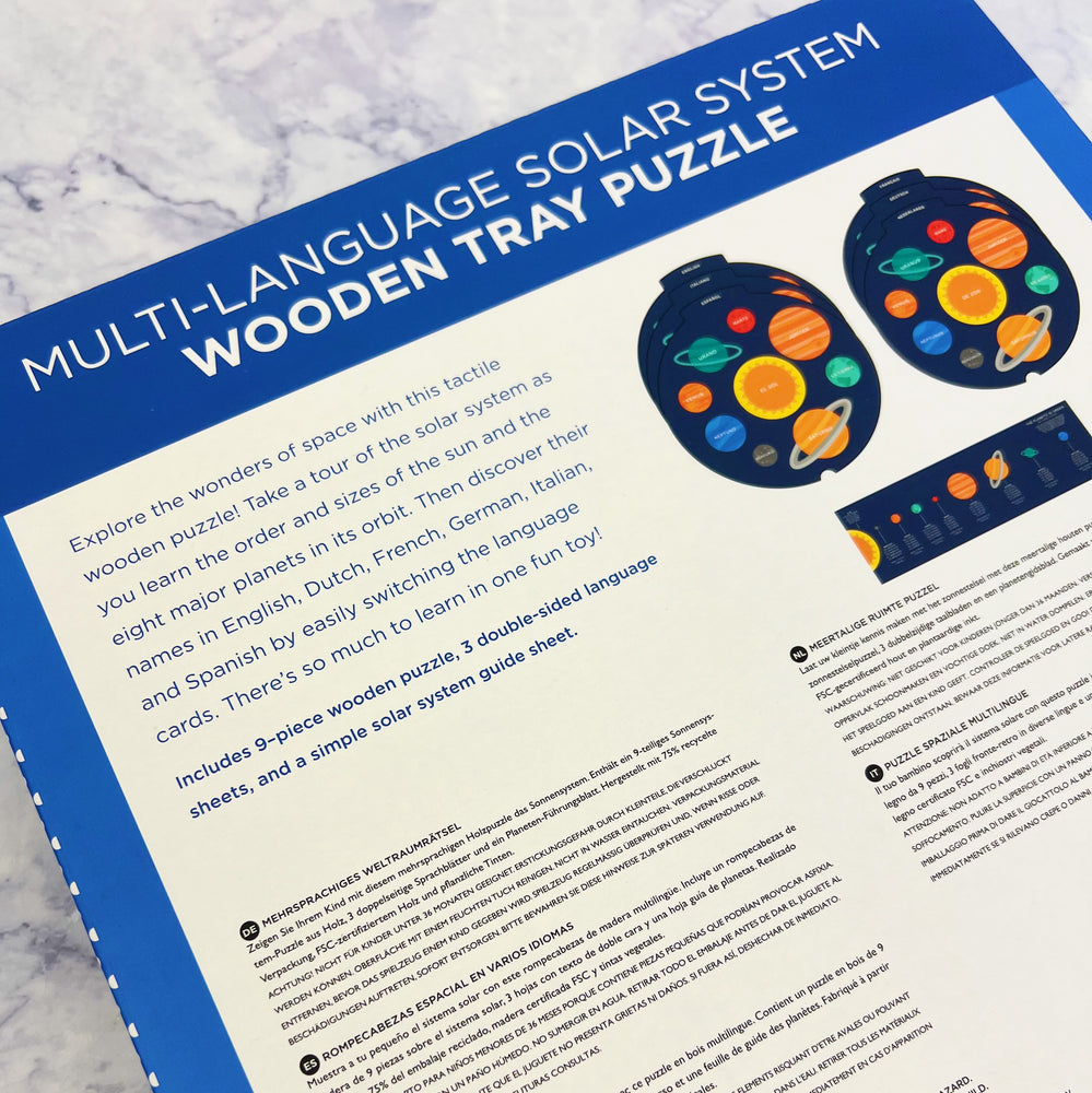 Multi-Language Wooden Solar System Puzzle