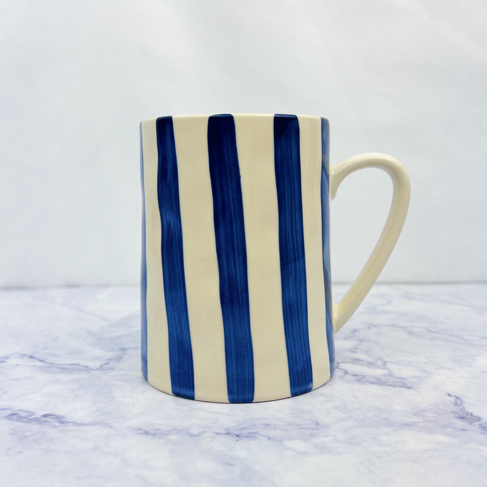 Hand Painted Stoneware Striped Mug