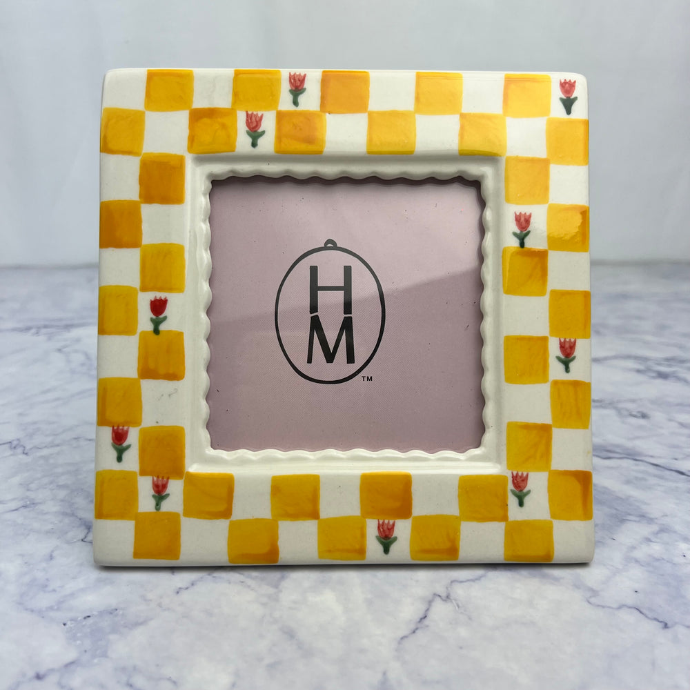 Stoneware Photo Frame - Pink Dots