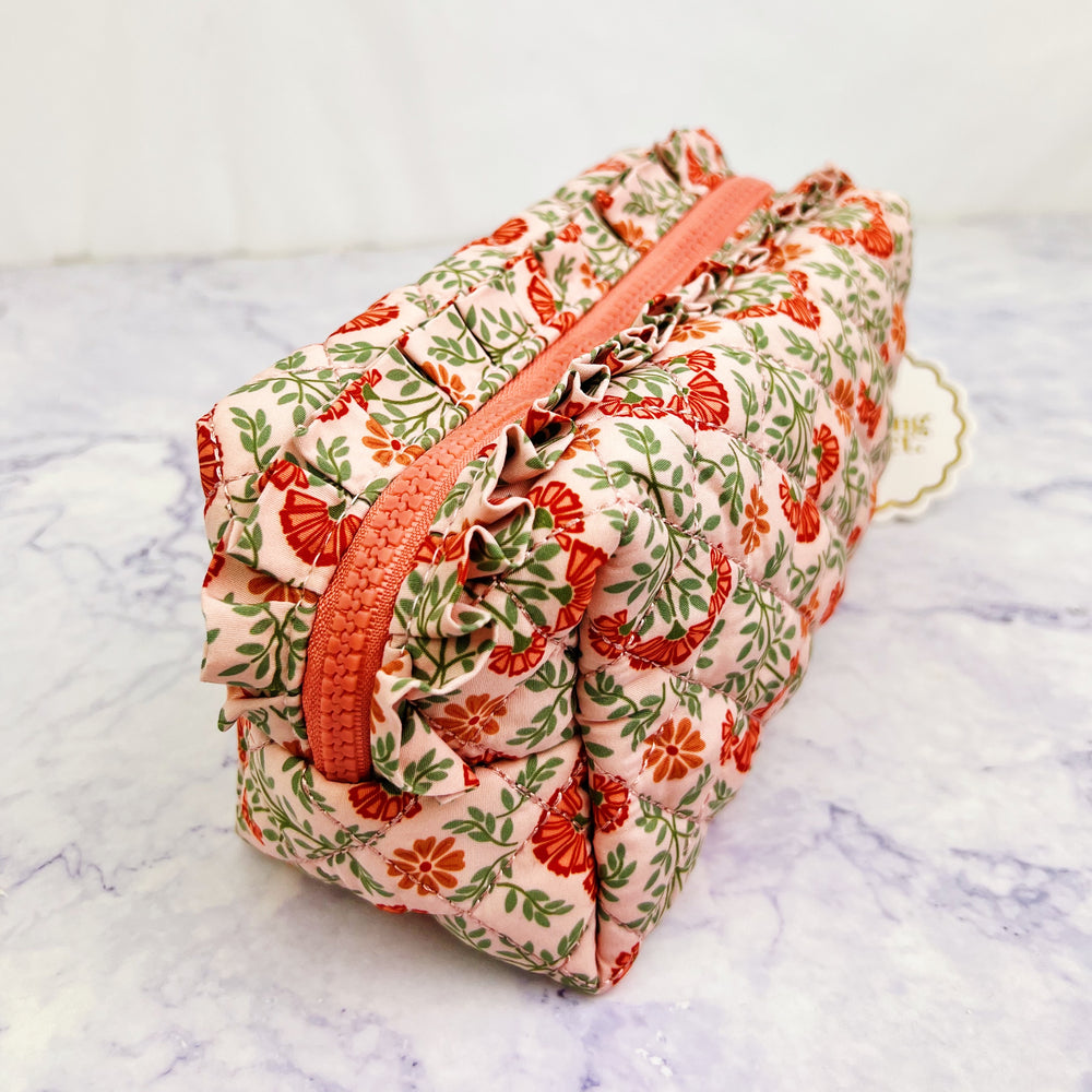 Everbloom Quilted Cosmetic Pouch