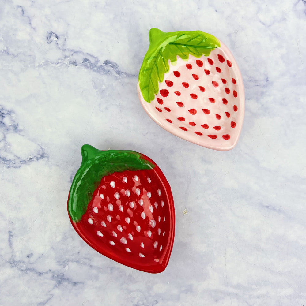 Hand Painted Strawberry Pinch Bowl