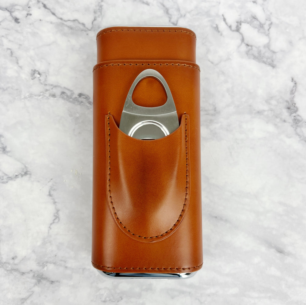 Leather Cigar Case with Cutter