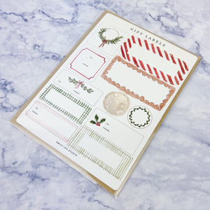 Holiday Gift Label Sticker Sheets