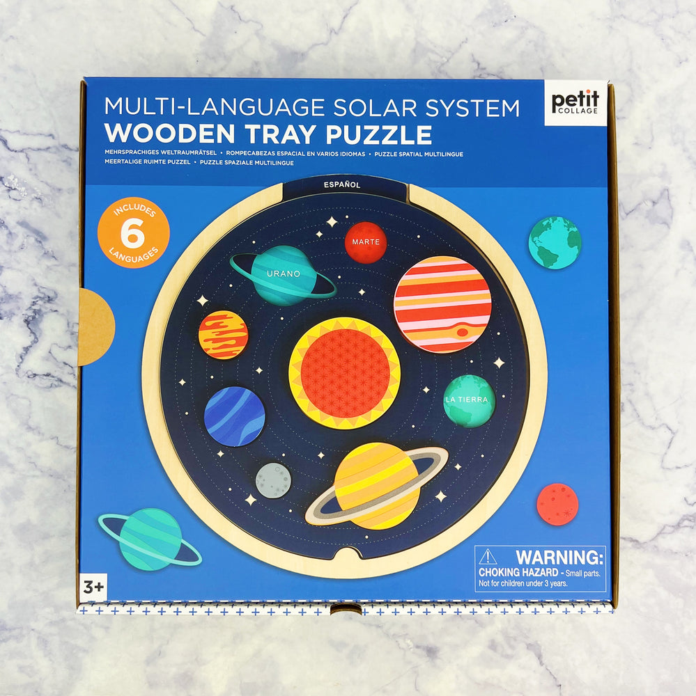 Multi-Language Wooden Solar System Puzzle