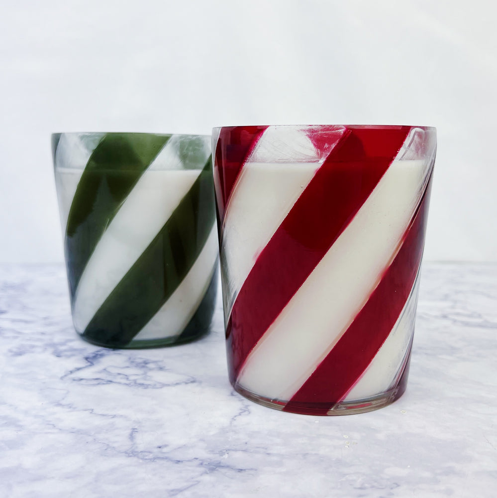 Holiday Striped Candle