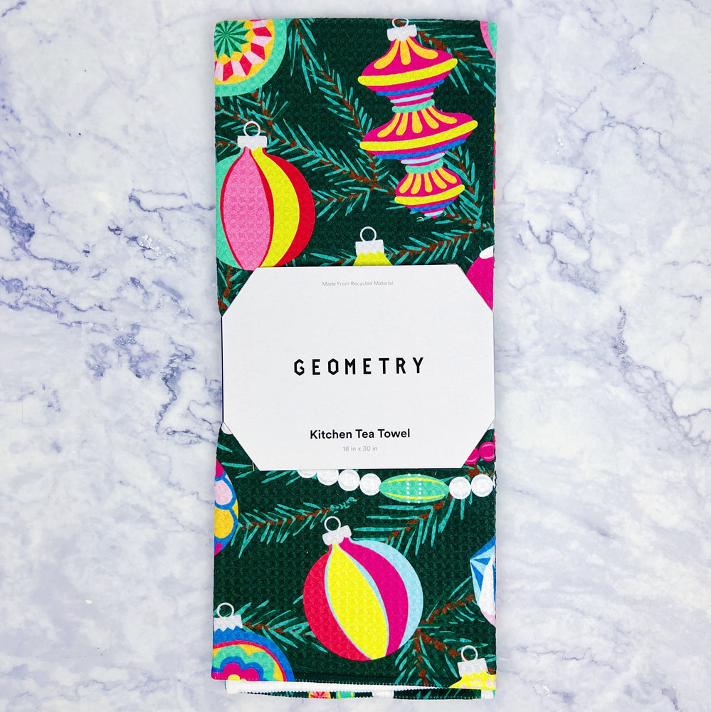 Festive Holiday Geometry Tea Towels