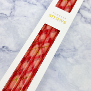 Festive Plaid Tumbler Straws