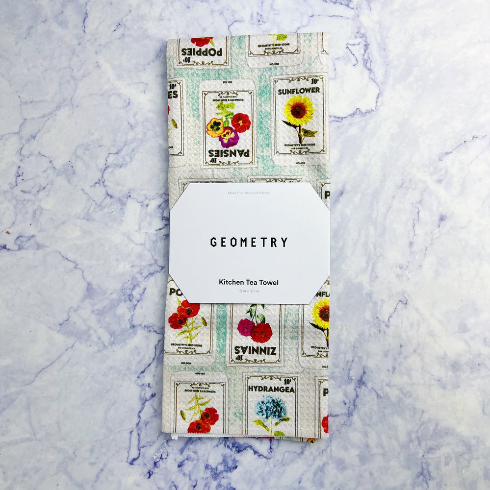Flower Seed Packs Recycled Tea Towel