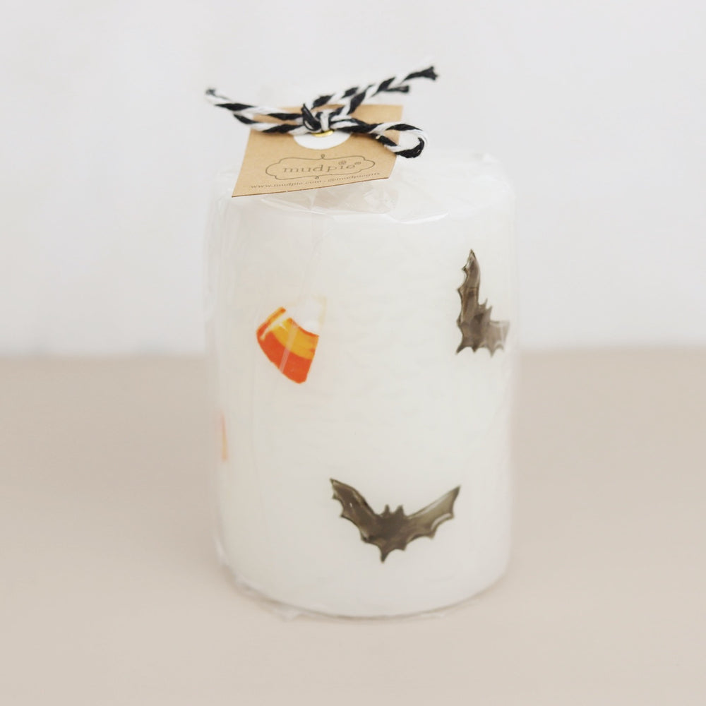 Handpainted Halloween Pillar Candle