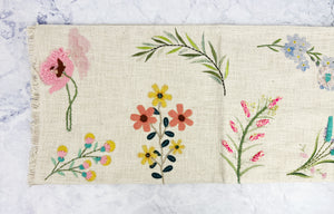 Embroidered Floral Table Runner