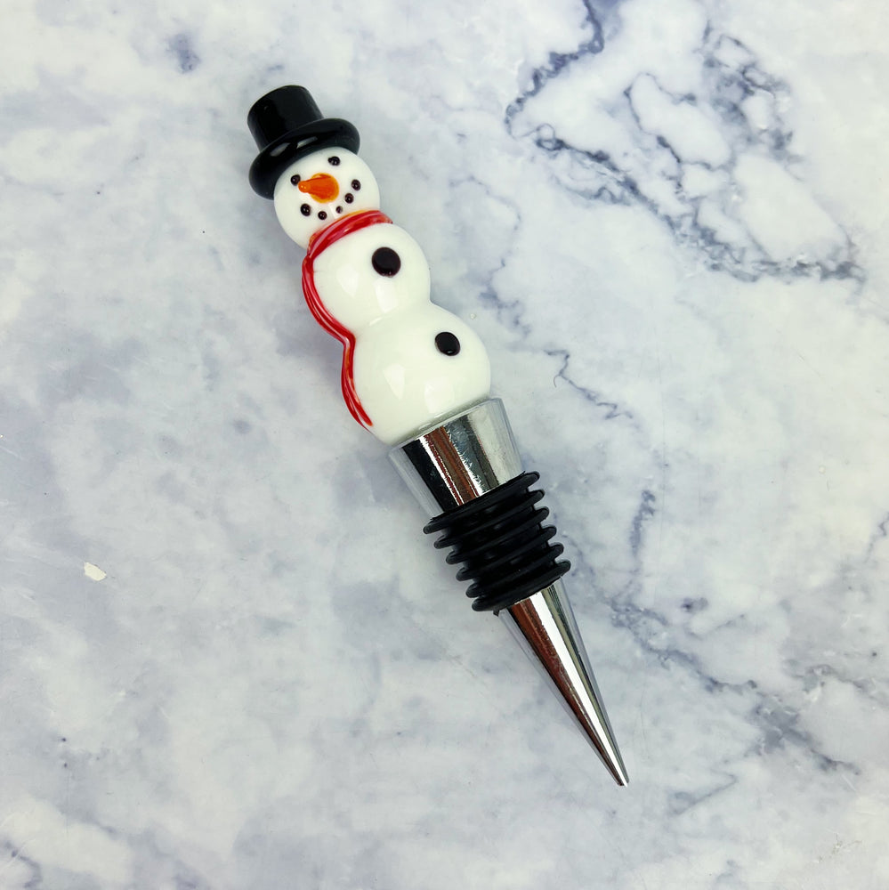 Holiday Glass Wine Stopper