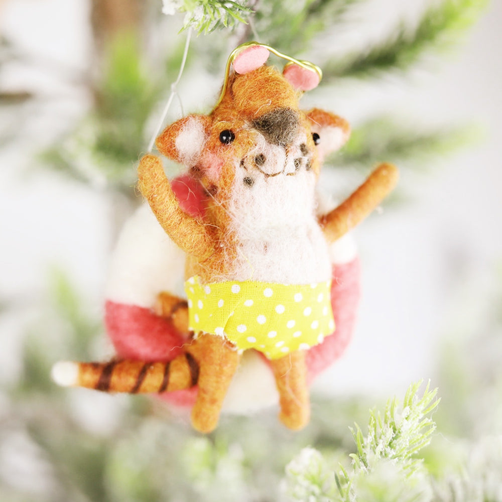 Wool Felt Tubing Animal Ornaments