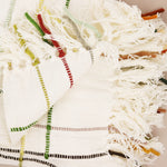 Woven Cotton Grid Throw with Fringe
