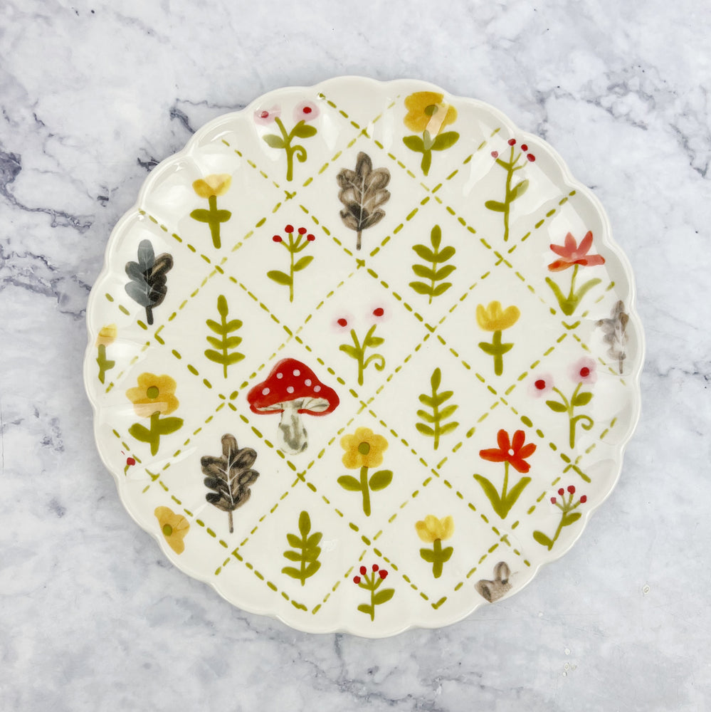 Whimsical Garden-Inspired Plate