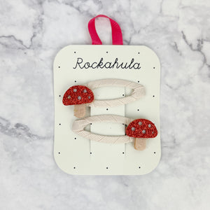 Glitter Toadstool 2 Pack Hair Clips