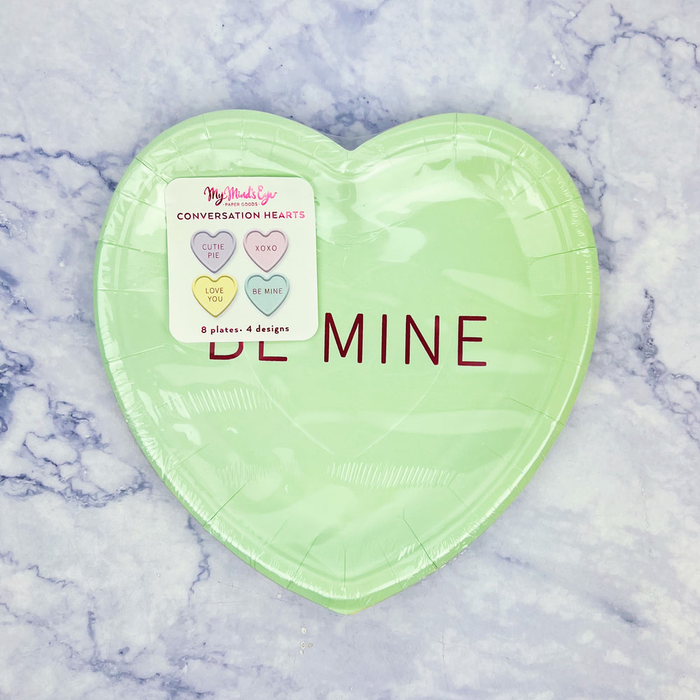 Conversation Hearts Paper Plates