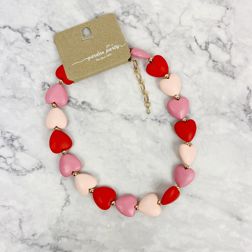 
                
                    Load image into Gallery viewer, Red and Pink Heart Necklace
                
            