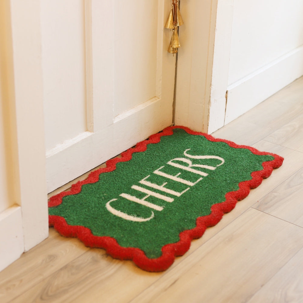 Cheers Scalloped Coir Doormat