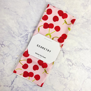 Cheery Cherries Recycled Tea Towel