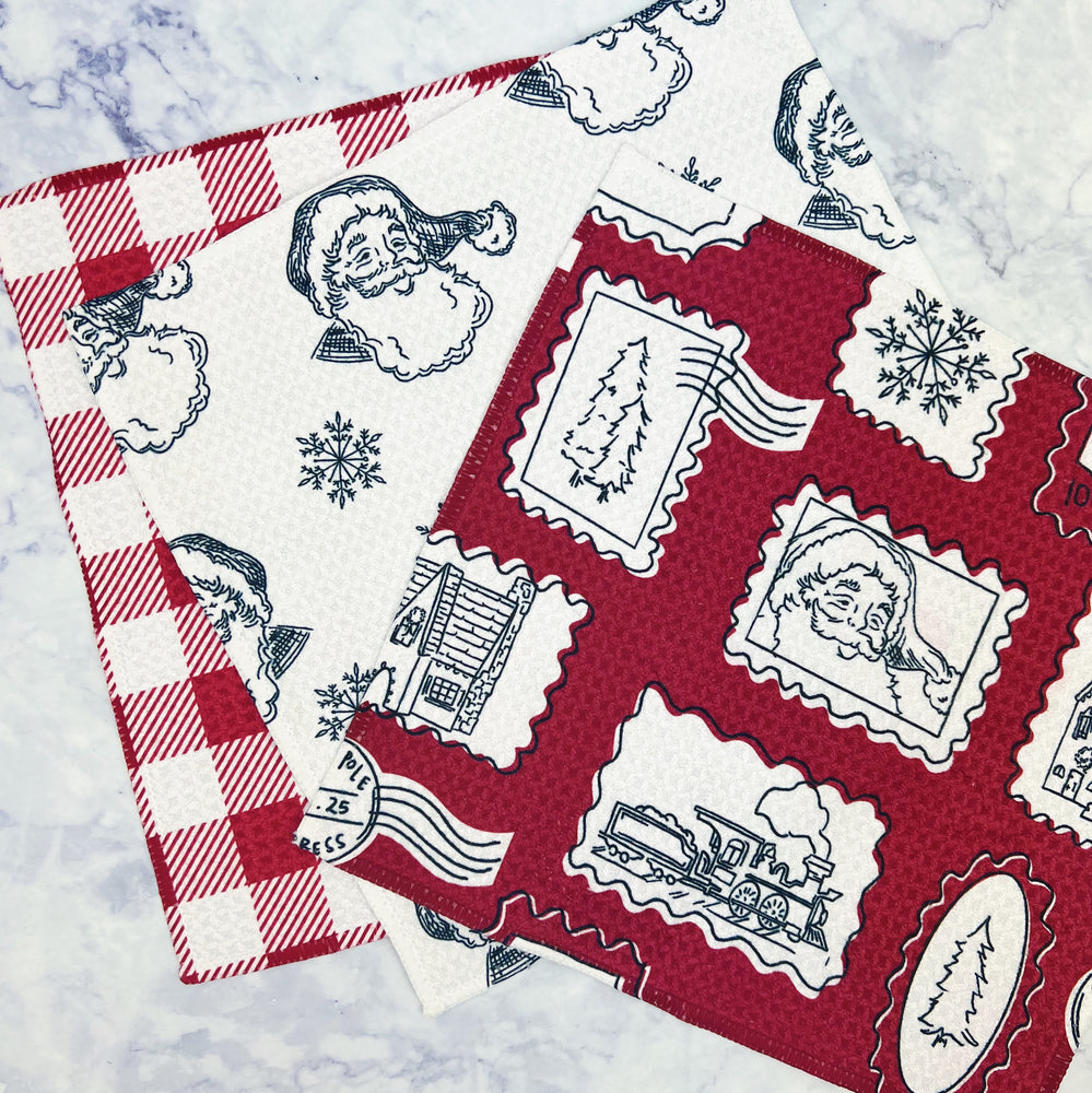 Santa Recycled Dishcloth Set