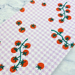 Tomato Gingham Recycled Tea Towel