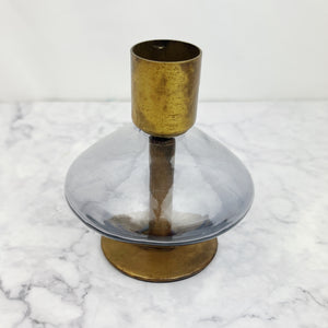 Blown Glass & Brass Taper Holder