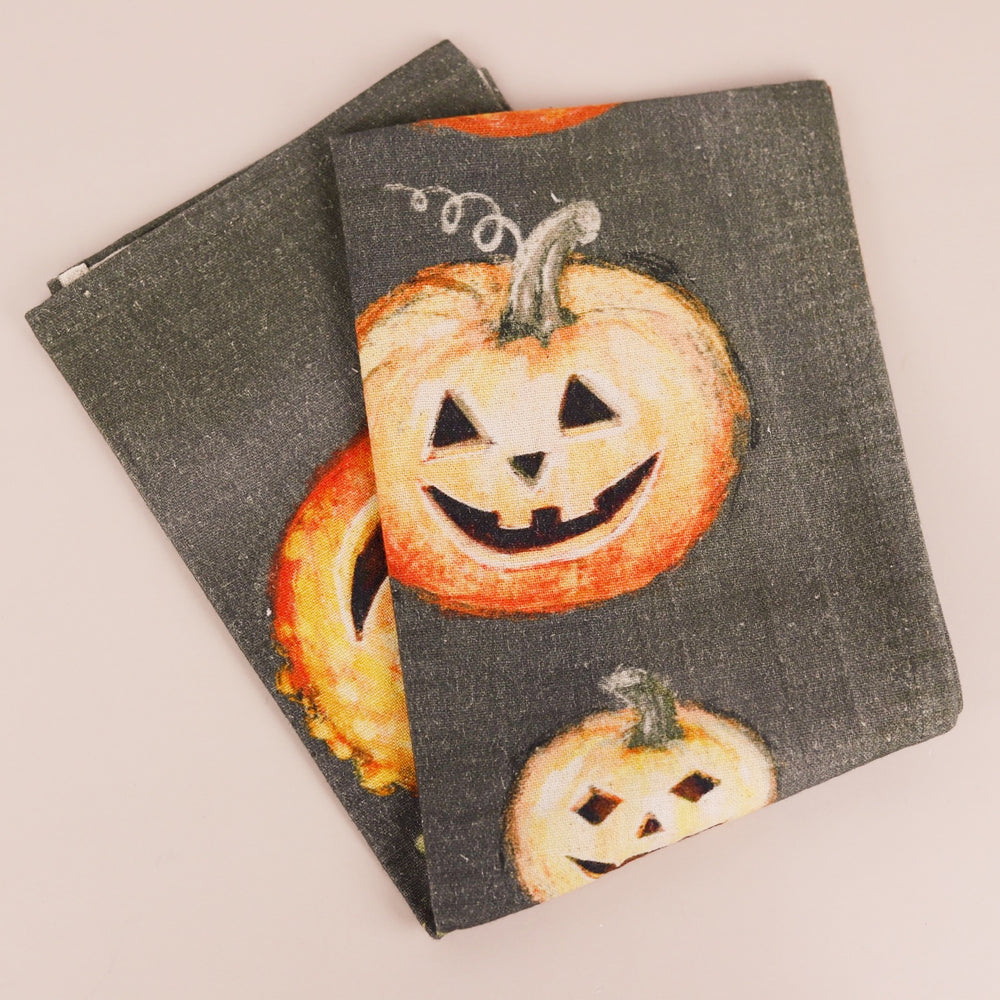 Jack O'Lantern Tea Towels - Cream