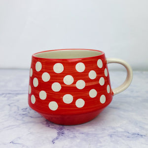 Hand Painted Polka Dot Mugs