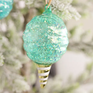 Glass Cotton Candy Ornament