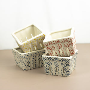 Stamped Stoneware Berry Baskets