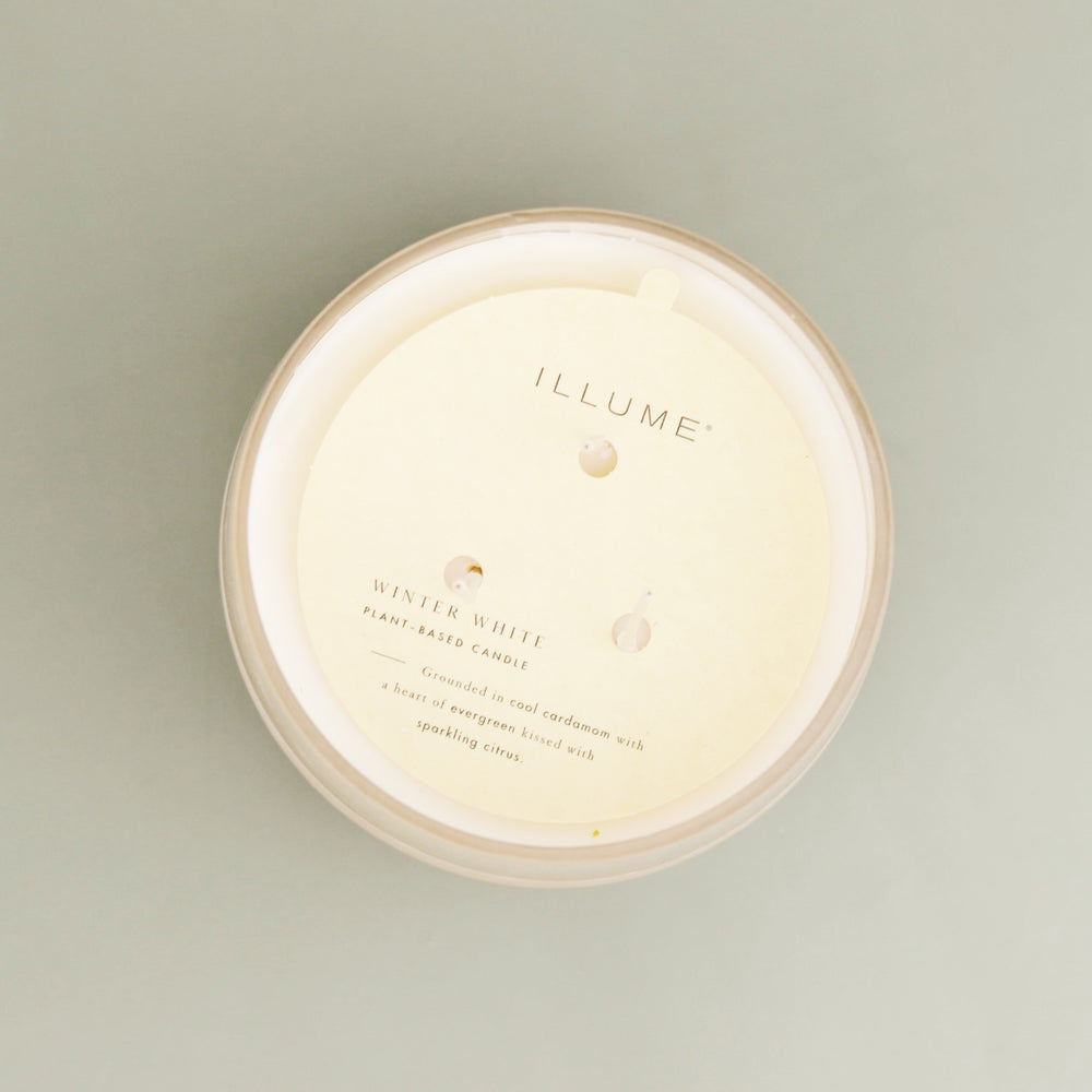 Winter White Baltic Glass Candle