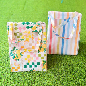 Lemon Checkered Picnic Cooler Bag