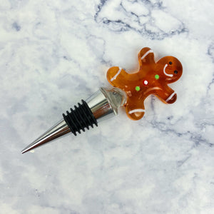 Holiday Glass Wine Stopper