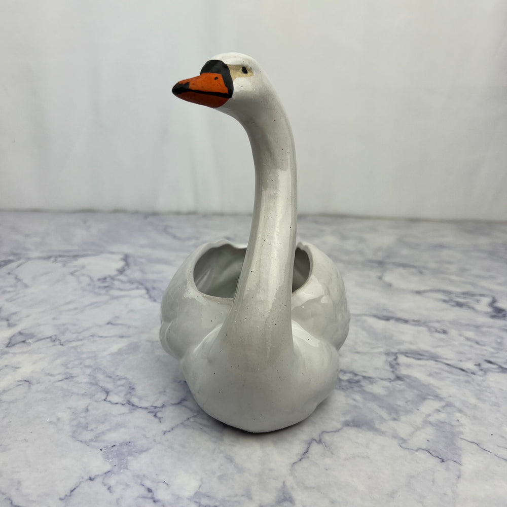 Stoneware Swan Planter
