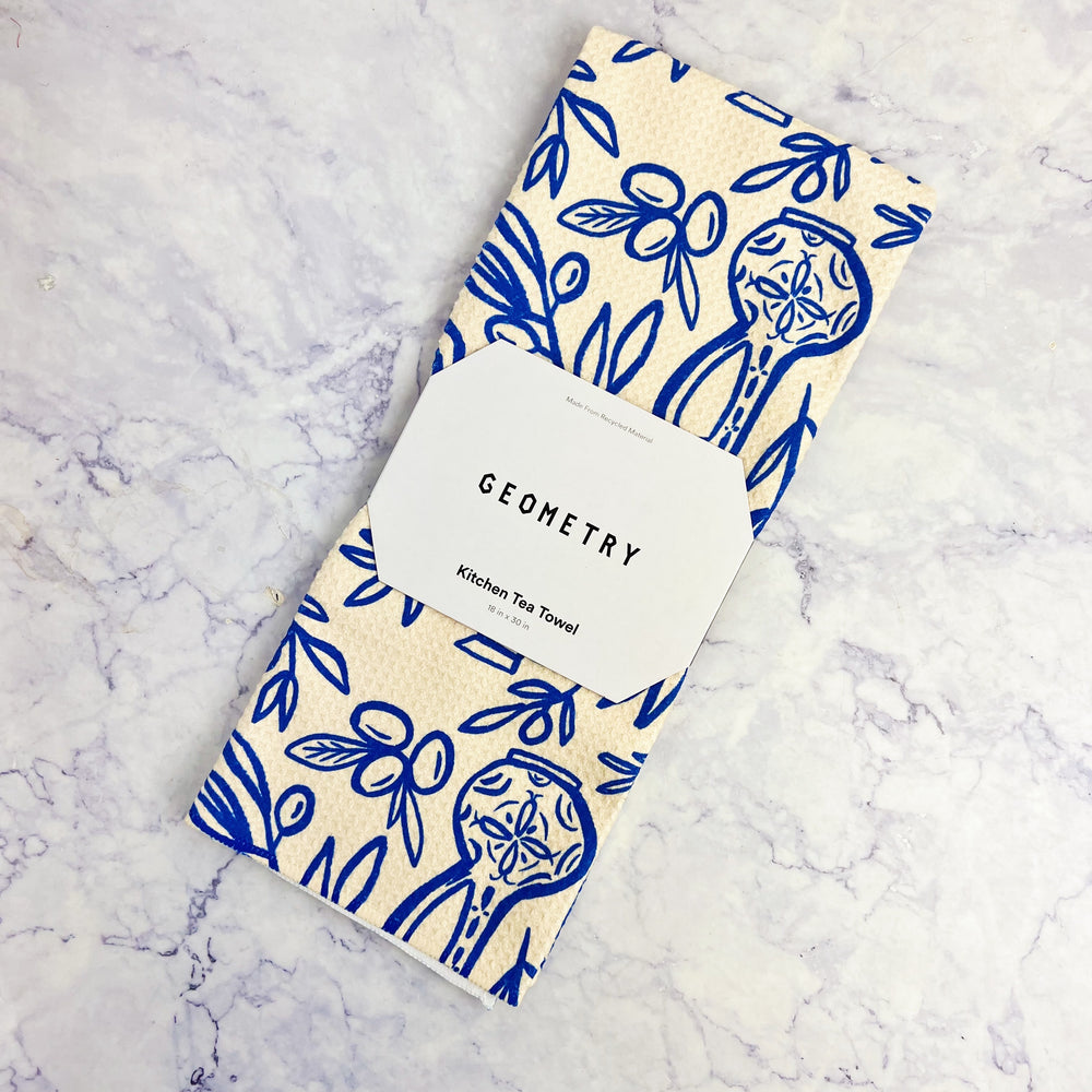 Mediterranean Pour Recycled Tea Towel