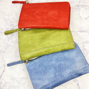 Faux Suede Convertible Wristlet & Wallet