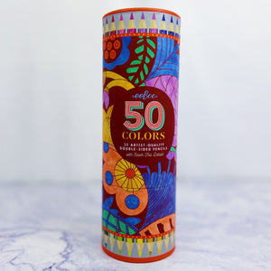 Set of 25 Double- Sided Colored Pencils (50 Colors)