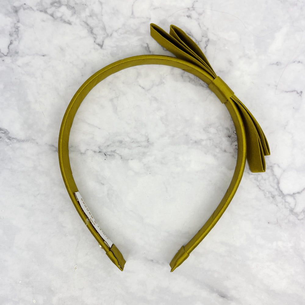 Olive Mini Bow Satin Headband