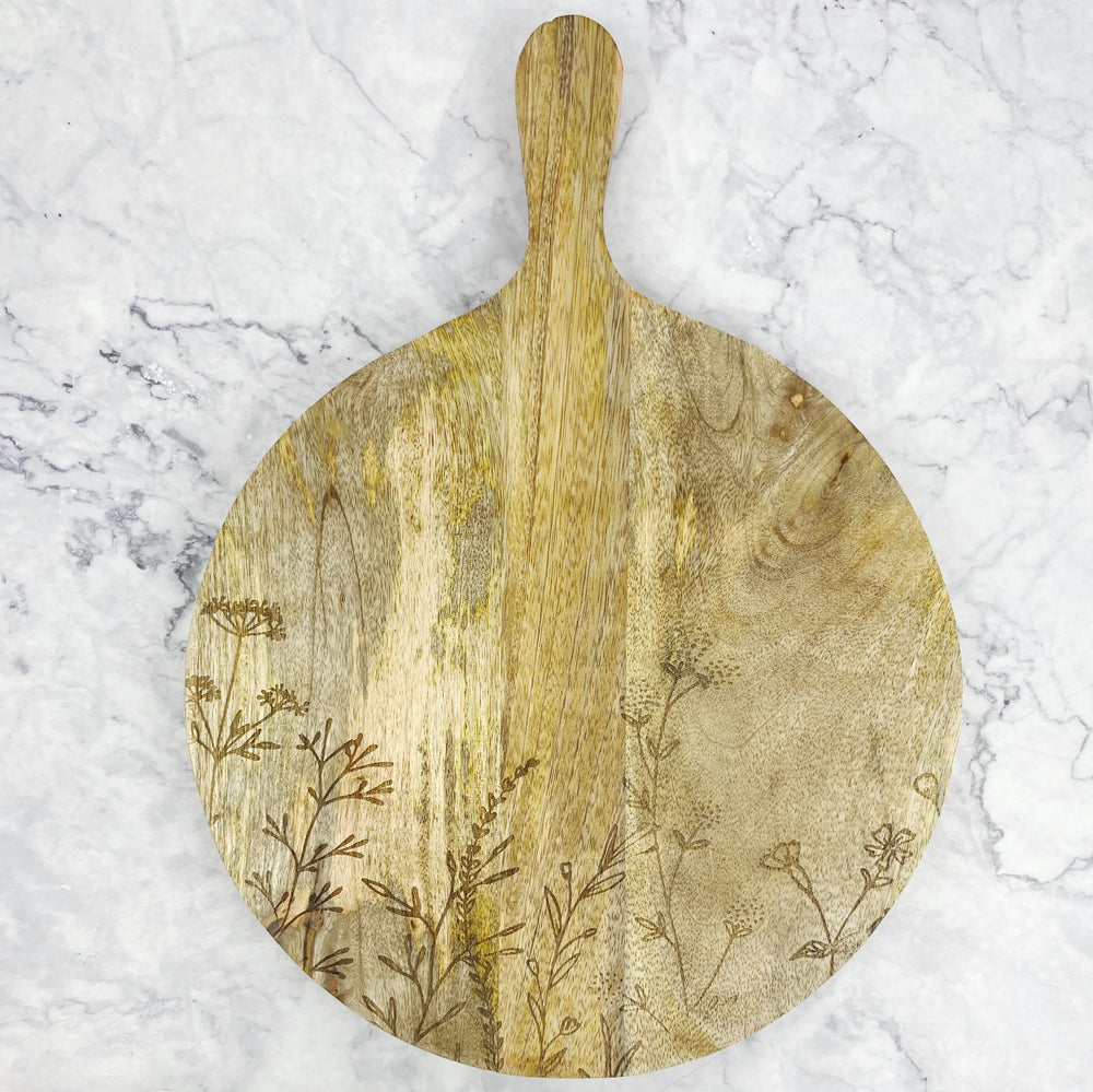 Flower Etched Charcuterie Board