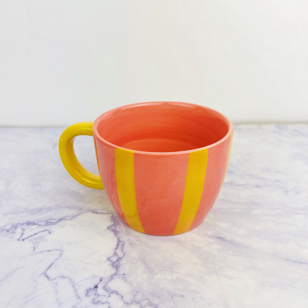 Hand Painted Striped Mugs