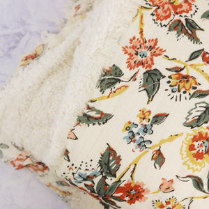 Woven Cotton Floral Throw
