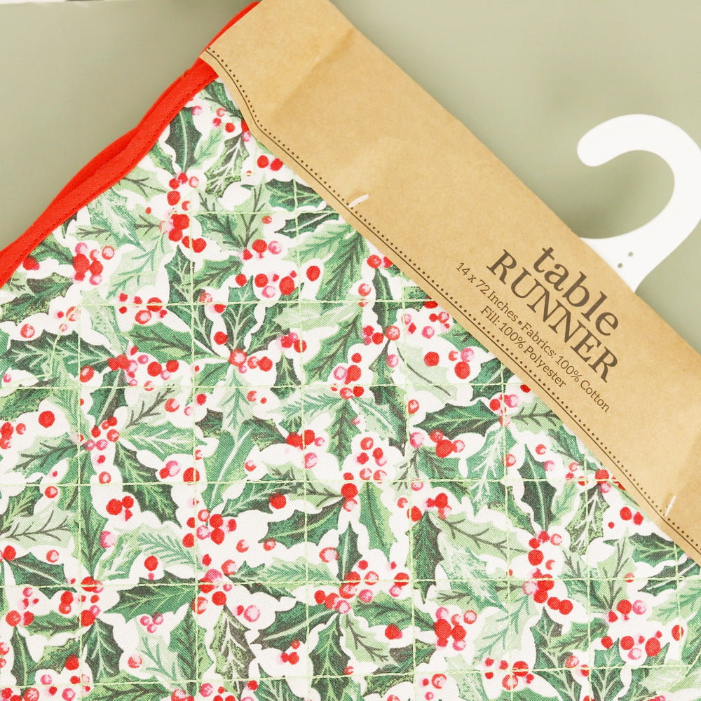Holly Jolly Quilted Runner