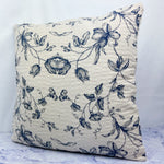 Blue Floral Quilted Pillow