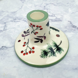 Twigs & Berries Stoneware Candle Holder