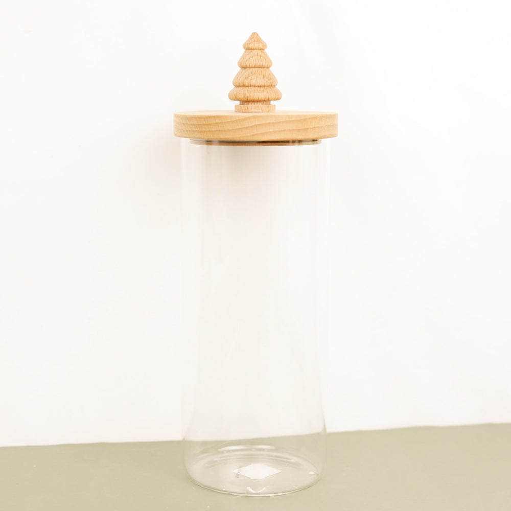 Holiday Canister with Christmas Tree Lid