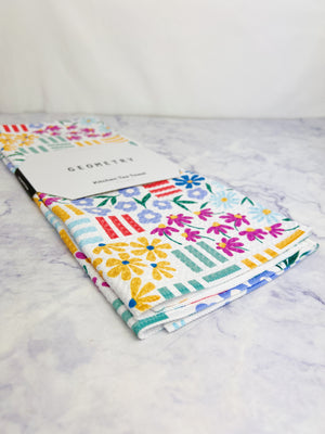 Floral Garden Recycled Tea Towel