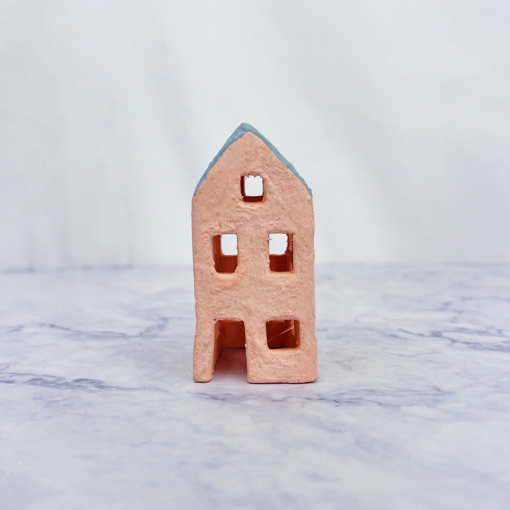 Hand Painted Paper Mache Houses